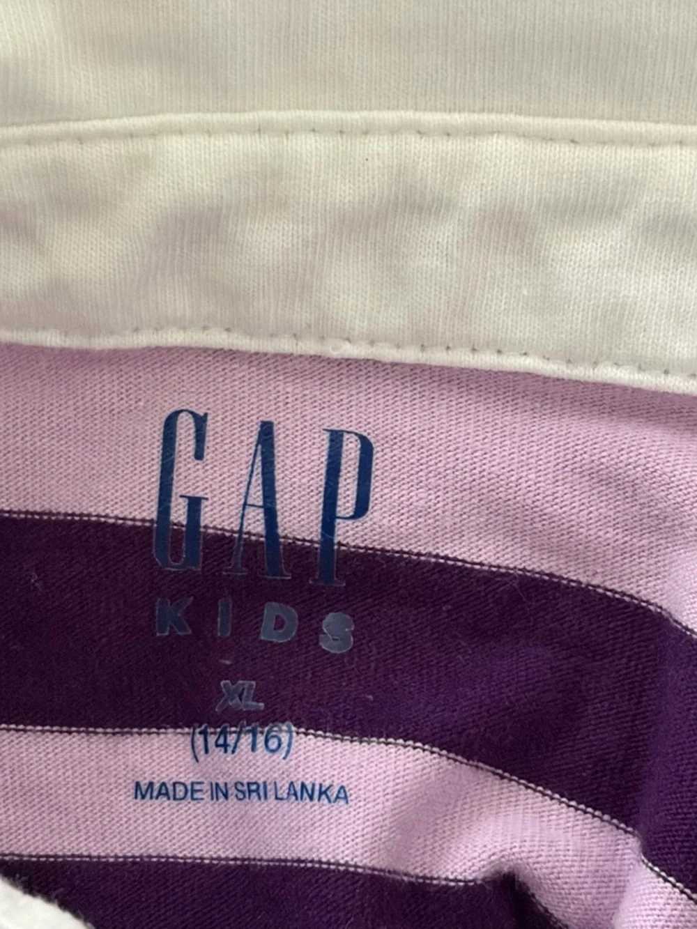 GAP Girls Lilac and Dark Purple Striped Polo Dress with White Collar